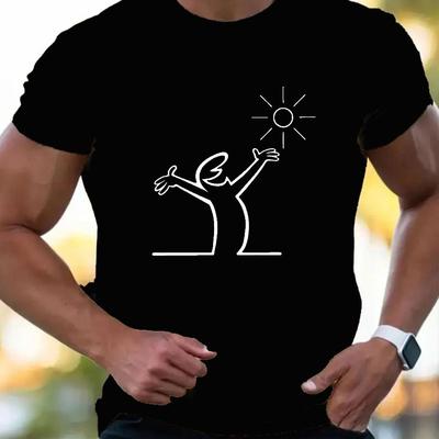 TEMU Men's Summer Fashion Trendy Print T-shirt Image