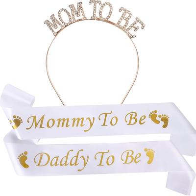 TEMU A Set Of Future Parents' Belt Accessories - Decorations For Baby Parties For Girls And Boys, Gender Reveal Party Supplies. Image