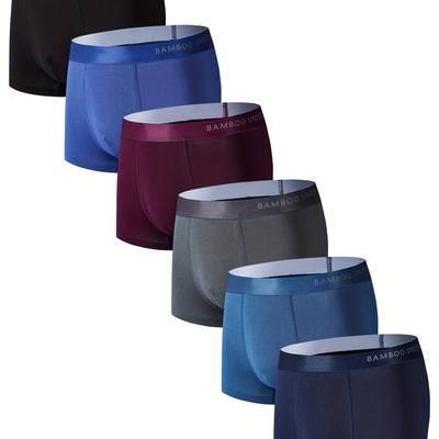 TEMU 6pcs Of Bamboo Boxer Shorts For Men Image