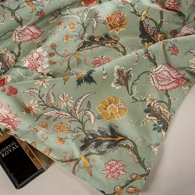 TEMU 1pc Geeri Summer Quilt - 100% Polyester Floral Vine Print Green Bedding, Lightweight Warmth & Machine Washable, Multi-size Options For All Body Types, Elegant Home Decor, Cute Bedding Image