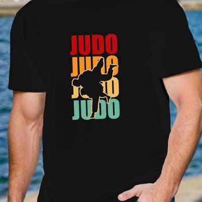 TEMU Judo, Trendy Short Sleeve T-shirt For Men, Creative Round Neck , Chic Stylish Summer Outfits, Ideal Gifts Image