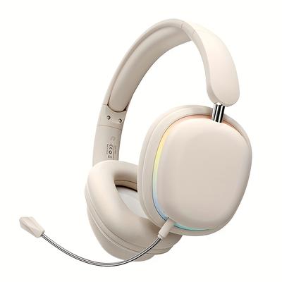 TEMU 1pc Foldable Design Rechargeableheadphones, Hd Dynamic Microphone, Volume Control, Closed-back Ear Cushions, Compatible With Desktops, For , Ios, Windows, Ps5 Image