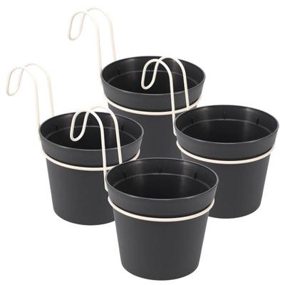 TEMU 4 X Hanging Pot Flower Pot Plant Pot Set With Hook Holder Hanging Flower Pot Wall Image
