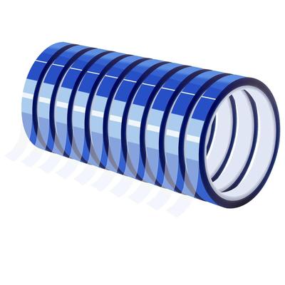 TEMU 10 Rolls Sublimation Heat Transfer Tape, 10mm X 30m - Made Of Durable Polyvinyl Chloride, Heat Resistant, Residue-free, Ideal For Sublimation Press, Electronic Soldering Insulation, Uncharged Image
