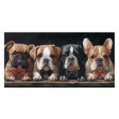 La Casa »vier Hunde« Wandbild 60x120 cm auf Leinwand Image