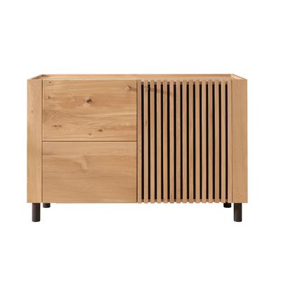Massivholz »Ascona« Sideboard I 140x89x45 cm / mit Inlay Anthrazitglas Image