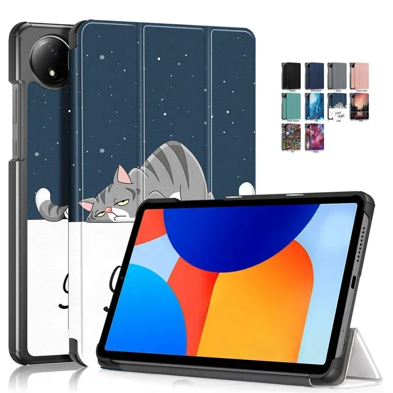 Für Coque Redmi Pad SE 4G Fall 8,7 zoll Nette Farbe Magnetische Smart Leder Abdeckung Für Funda Xiaomi Redmi pad 8,7 4G 2024 Fall Kinder Image