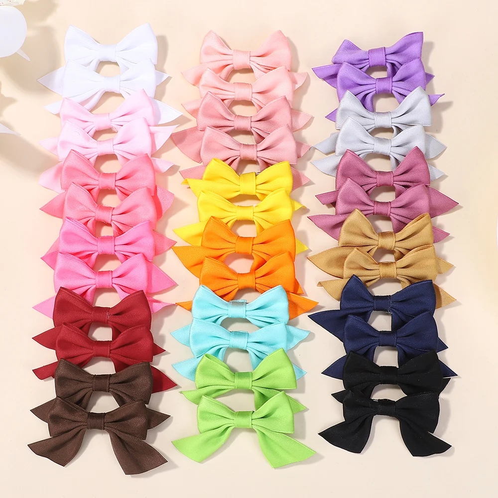 10 Stücke Zufällige Farbe Kinder Bögen Haarspangen für Baby Mädchen Handgemachte Plaid Bowknot Haarnadel Haarspangen Foto Haarschmuck Image