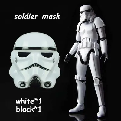 Anime Charakter Rollenspiel Maske Weiß Stormtrooper Soldat PvC Maske Halloween Party Cosplay Kostüm Image