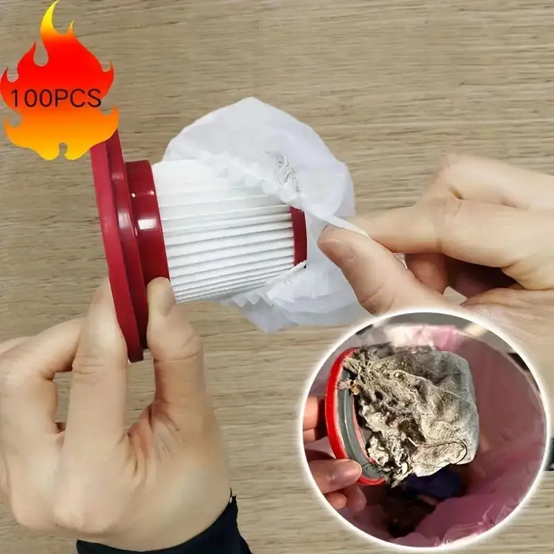 100 Teile/paket Staubsauger Filter Bildschirm Einweg Langlebig Vlies Staub Sammlung Filter Abdeckung Reinigung Zubehör Image