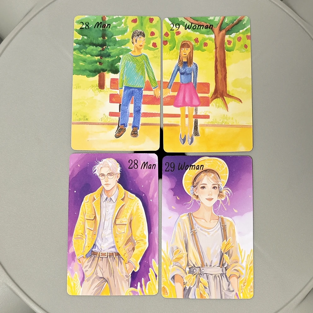 42 Stück Lenormand-Karten Rana System 9 * 6 cm Aquarellmalerei Lenormand Deck Image
