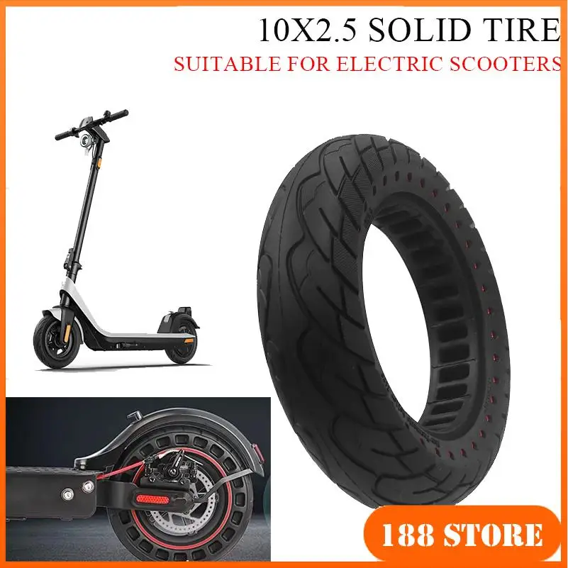 10 Zoll Vollreifen für Xiaomi M365 Pro Pro2 1S Elektroroller 10x2,125 Langlebiges Gummi Tubeless Stoßdämpfer Dämpfungsrad Image