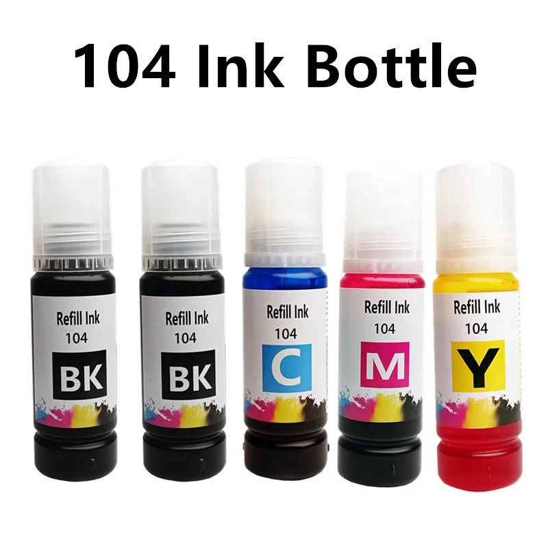 104 Tinte, kompatibel mit Epson 104-Tintenflasche für Epson ET-2710 2711 2712 2714 2715 2720 2721 4700 2726 3700 3750 4750 Drucker Image