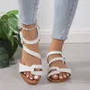 Damen Sandalen Sommer flache Frau weiße Schuhe elegante offene Zehen Strand kleid Wohnungen für