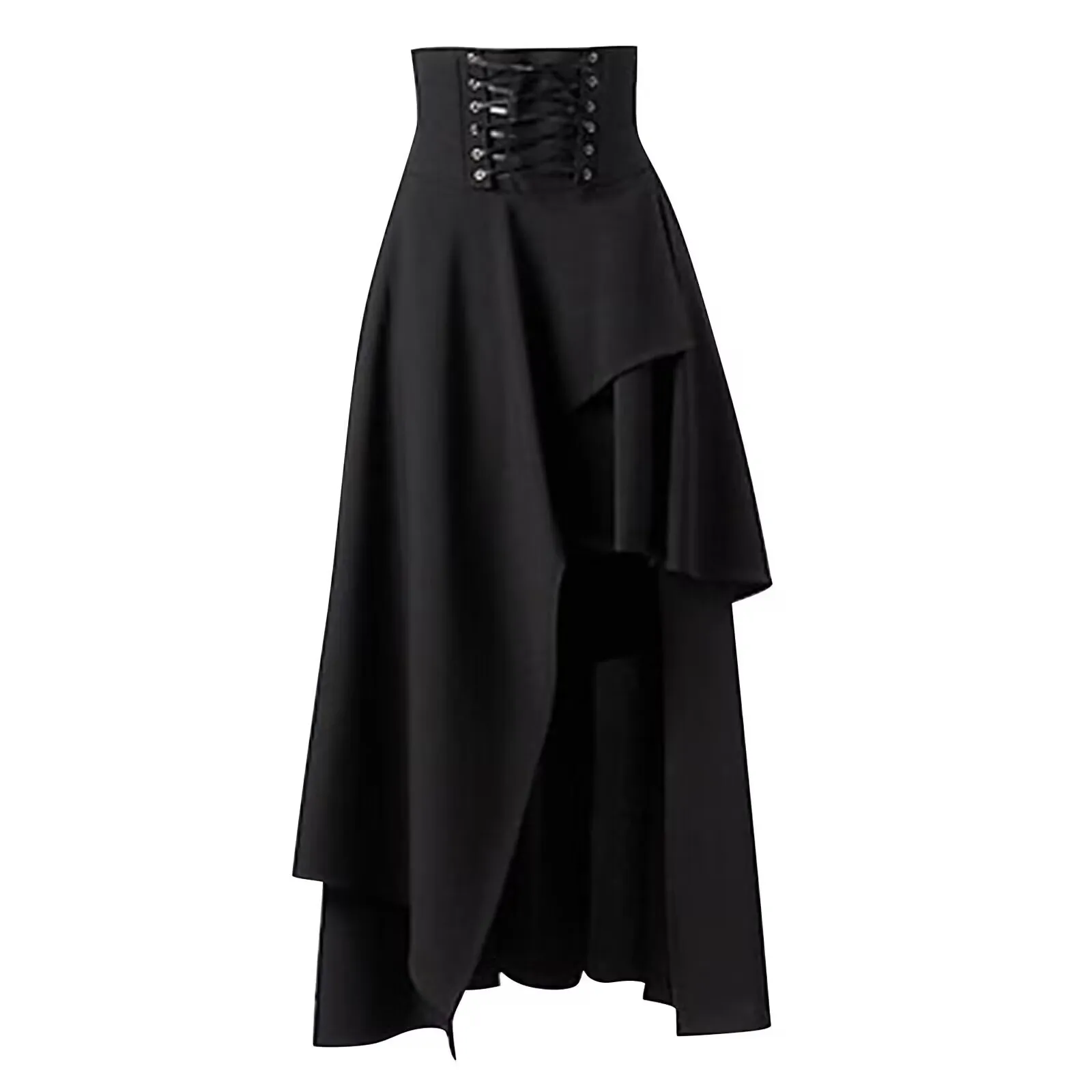 Vintage Frauen Steampunk Gothic Röcke Schnür mittelalter lichen Rock schwarze Fee viktoria nischen asymmetrischen Rock Kostüm Performance Kleidung