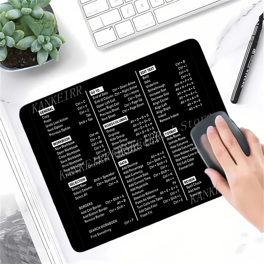 Tastenkombination, Mauspad, Schreibtischunterlage, EXCEL/PPT/WORT, Tastenkombination, Tastatur-Mauspads, Wohnzimmer, Schlafzimmer, 3D-Gaming-Mauspad, 20 x 25 cm Image