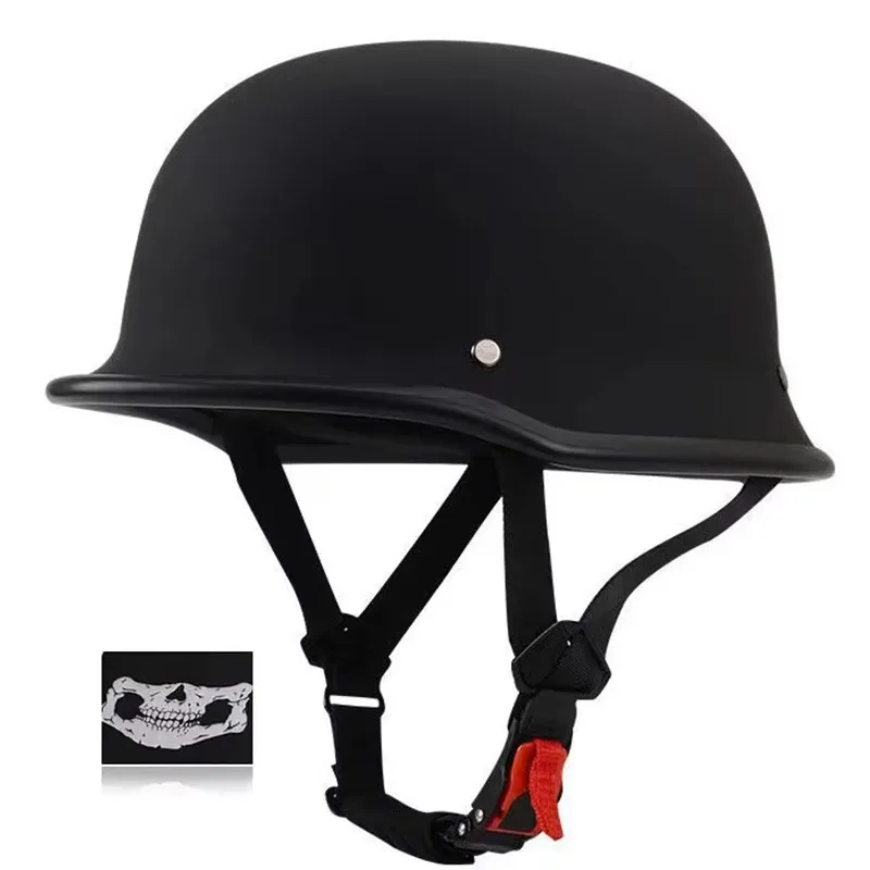 Retro Motorradhelm Vintage Deutscher Halbhelm Open Face Motorrad Roller Casco Moto Helm DOT Zugelassene Größe S-XXXXL