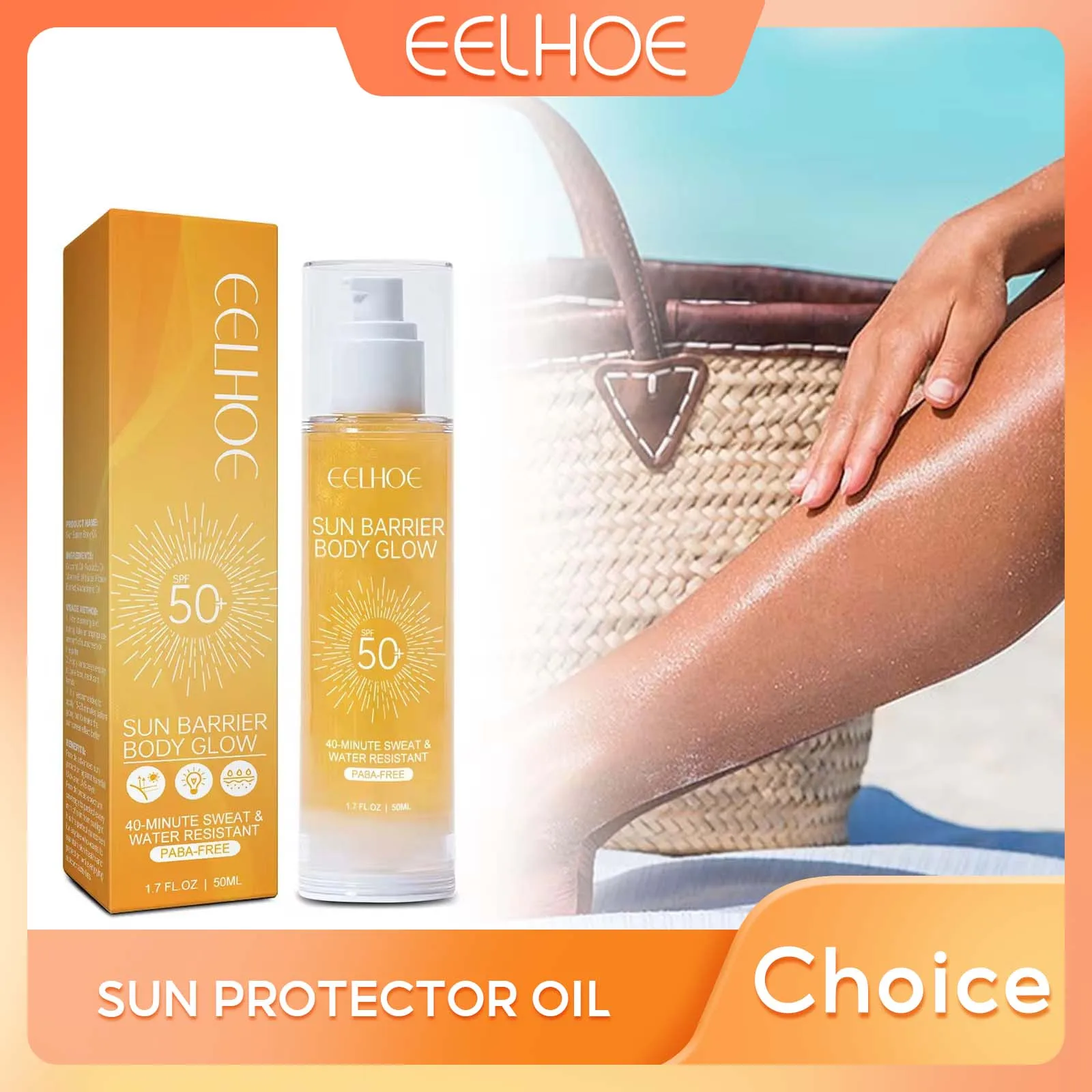 Eelhoe Sonnencreme Körper öl spf50 isolieren Sonnenschutz UV Sonnencreme Feuchtigkeit creme Anti Sonnenbrand Sonnenschutz öl erfrischen Sonnenschutz öl Image