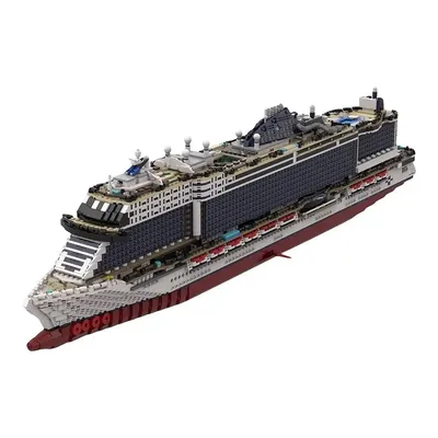 MOC Seashore Kreuzfahrtschiffe Bausteine Set Große Schiffsmodellideen DIY Puzzle Sets Image