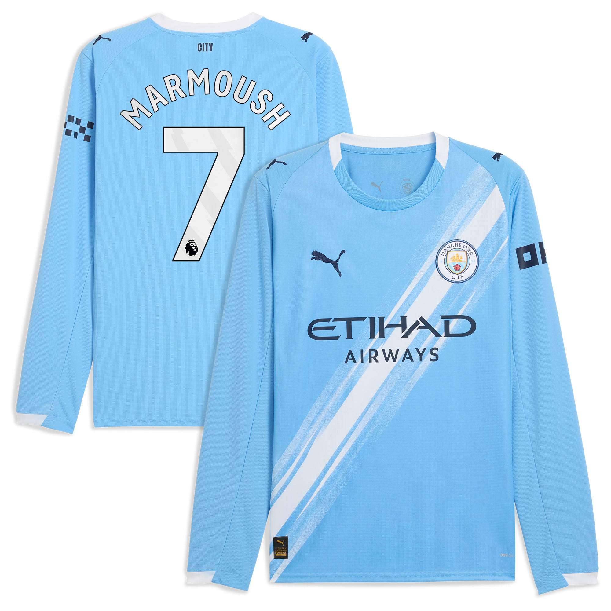 Manchester City PUMA Heimtrikot 2025-26 - Langarm mit Aufdruck Marmoush 7 Image