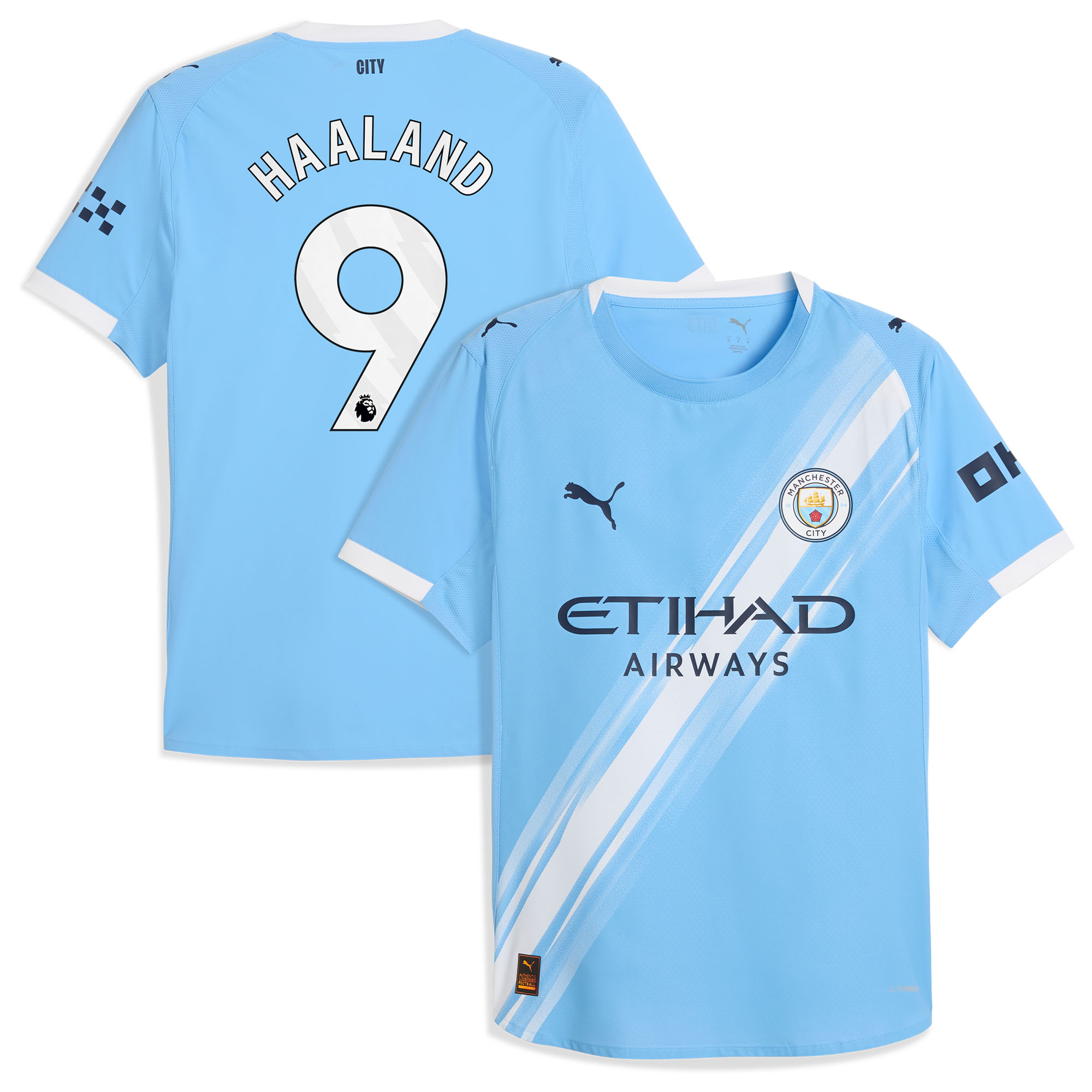 Manchester City PUMA Authentic Heimtrikot 2025-26 mit Aufdruck Haaland 9 Image