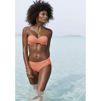 Bandeau-Bikini-Top VENICE BEACH "Lucky", Damen, Gr. 34, Cup B, rot (lachs), Recycling-Polyamid, Strukturmuster, Bikini-Oberteile, aus gerippter Strukturware Image