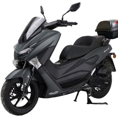 Motorroller GT UNION "MaxT 125", grau (grau metallic matt, schwarz), Motorroller & Mofas, mit Topcase, 99 km/h, Wassergekühlter Motor, B:78cm H:113cm L:195cm