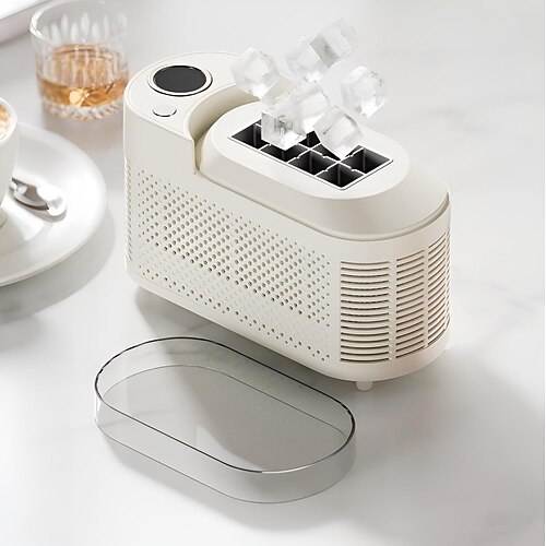 Mini macchina per il ghiaccio portatile – produzione di ghiaccio rapida in 10-15 minuti, 8 cubetti/ciclo, compatta e silenziosa, ghiaccio solido e cristallino, facile da pulire, ideale per casa, ufficio o feste