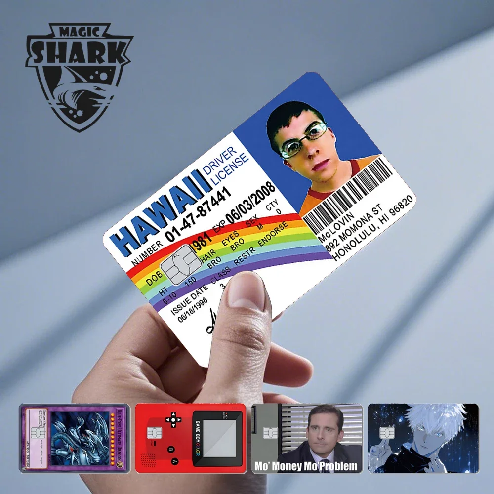 2025 New Mcloving Meme Cartoon Spider Anime Red Eyes Black Dragon PVC Sticker Film Skin for Debit Bank Credit Card