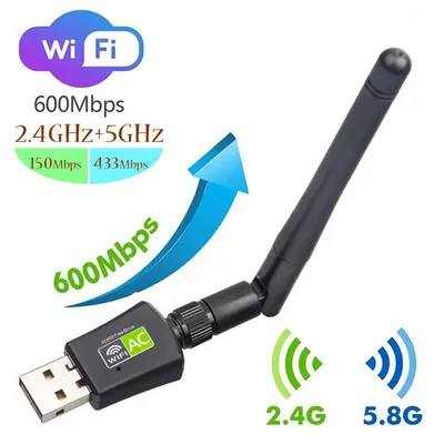 Mini USB WiFi Adapter 2.4G 5.8G Wireless Network Card 600Mbps RTL8811CU Wi-Fi Receiver Dongle for PC