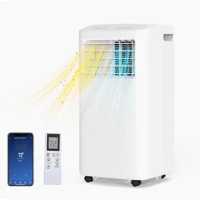 WiFi Enabled Smart 10000 BTU Portable Air Conditioner with Heat, 4-in-1 Cooler, Heater, Dehumidifier