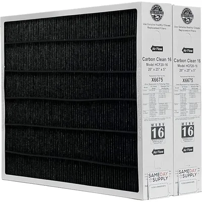 Healthy Climate Lennox X6675 20x25x5 Healthy Climate Carbon-Clean MERV 16 Filter Bundle with Same