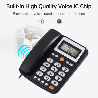 Desktop Corded Landline Phone Big Button Corded Telephone for Elderly Seniors Phone with LCD Display