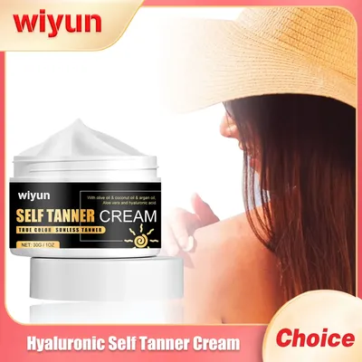 Hyaluronic Self Tanning Cream Indoor Sunless Sunlight Protect Deep Nourish Not Block Pores Intensive