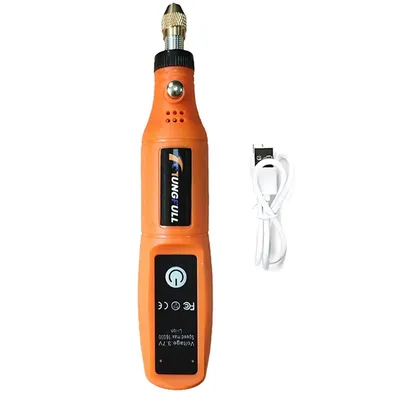 Mini Drill USB Orange Rechargeable Drill Jade Carving Cutting Grinding Polishing Machine