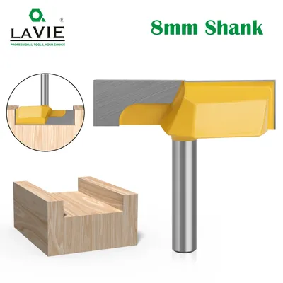 LAVIE 8mm Shank Cleaning Bottom Router Bits 2-1/4" Cutting Diameter For Surface Planing Router Bit