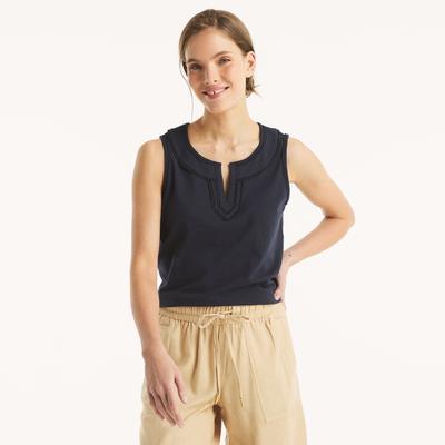 Nautica Women's Scallop-Trim Tank Top Navy, S