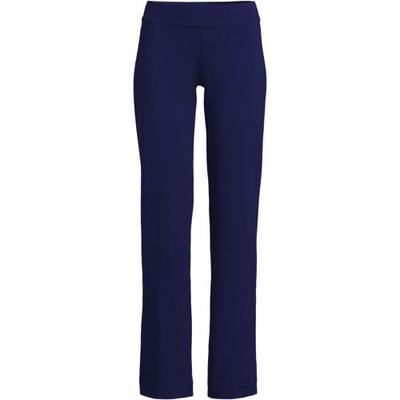 Starfish Straight Leg Stretch Jersey Trousers, Women, size: 28-30, plus, Blue, Cotton-blend, by Lands' End