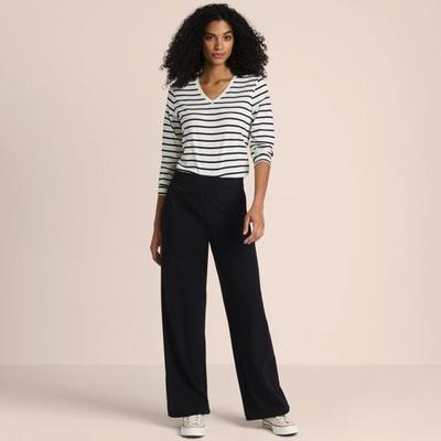 Starfish Wide Leg Stretch Jersey Trousers, Women, size: 14-16, regular, Black, Cotton-blend, by Lands' End