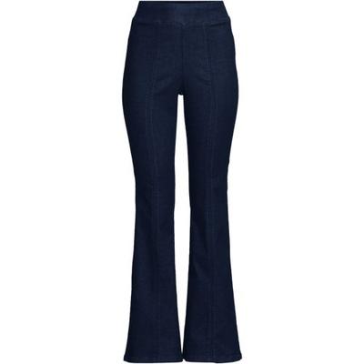 Flared Pull-on Jeans, High Waisted, Women, size: 16, regular, Blue, Spandex/Cotton-blend/Rayon-blend, by Lands' End