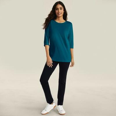 Tall Starfish Slim Leg Stretch Jersey Trousers, Women, size: 14-16, big and tall, Black, Spandex/Cotton-blend, by Lands' End
