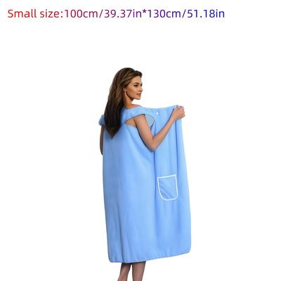 TEMU Non-shedding Women's Bath Towel With Pockets - & Wearable, Towel Holder For Bathroom Image