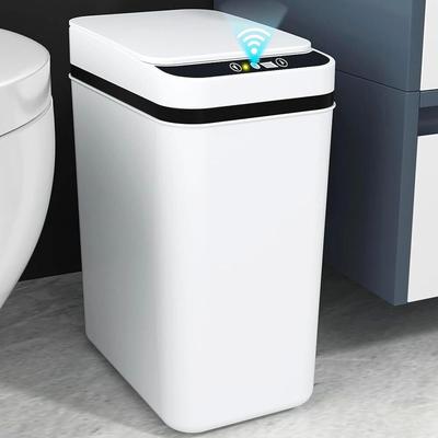 TEMU Small Kitchen Toilet Trash Bin 12l - Bathroom Smart Touch Lid Sensor Garbage Image