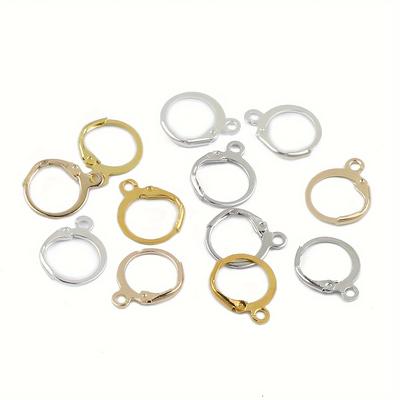 TEMU 100pcs 13mm French Fashion Metal Earring Hooks, Making Supplies, Stainless Steel And Golden-tone, Bohemian Style Image
