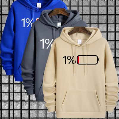 TEMU Men's 3pcs Set With Drawstring Hoodie Sweatshirt Image
