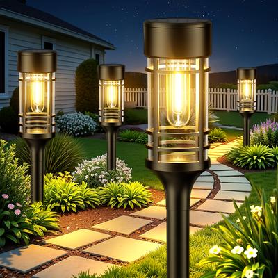 TEMU 8/6/4 Pack Solar Outdoor Lights, Solar Pathway Lights Ipx5, Bright Solar Garden Lights Outdoor, Auto Outdoor Solar Lights For Yard Walkway Driveway Landscape Garden Decor Image
