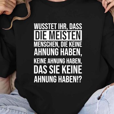 TEMU Women' Geometric Graphic Print Crew Neck Sweatshirt - Casual Fall & Spring Pullover With Black Text Design, Machine Washable Non-stretch Top Image