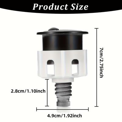 TEMU Flush Valve Button - Black & White, Plastic, Easy-install Toilet Flush Control For Modern Bathroom Fixtures, Bathroom Fixtures| Control| Plastic Image