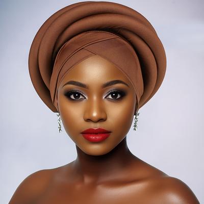 TEMU Awegeo Women's Elegant Turban Hat - Polyester, Breathable & Machine Washable, For Weddings, & Special Occasions Image