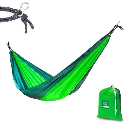 TEMU Outdoor Hammock Without Frame – Travel Hammock Made Of Parachute Nylon, & Portable – Up To 200 Kg – With Carabiners – Breathable & Quick-drying – For Camping, Garden & Balcony Image